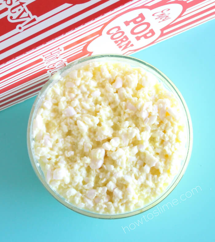 How to Make Buttered Popcorn Slime, recipe without borax